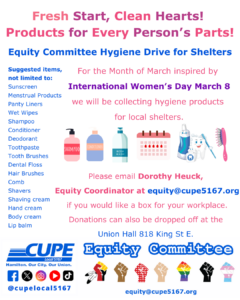 Equity Committee March Hygiene Drive