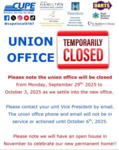 UNION HALL CLOSED WHILE MOVING